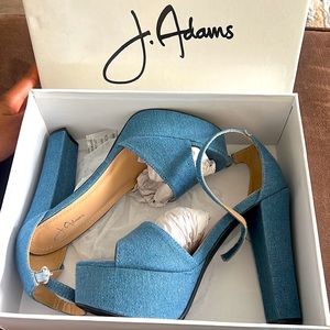 Denim platform chucky heel.